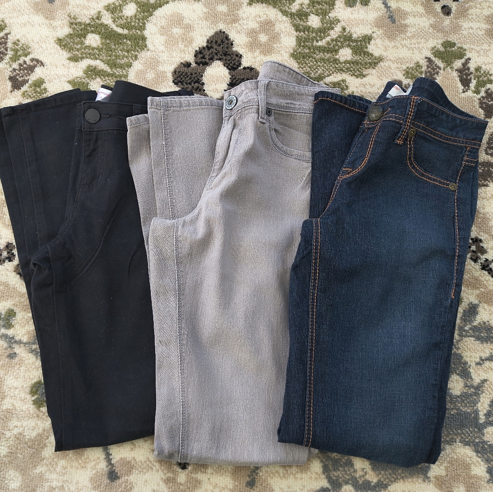 No Boundaries Black, Gray, and Blue Jeans Trio